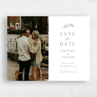 Bright Sage, Green Wedding Save the Date - Ronneby Photo