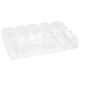 Lucite Scalloped Trays
