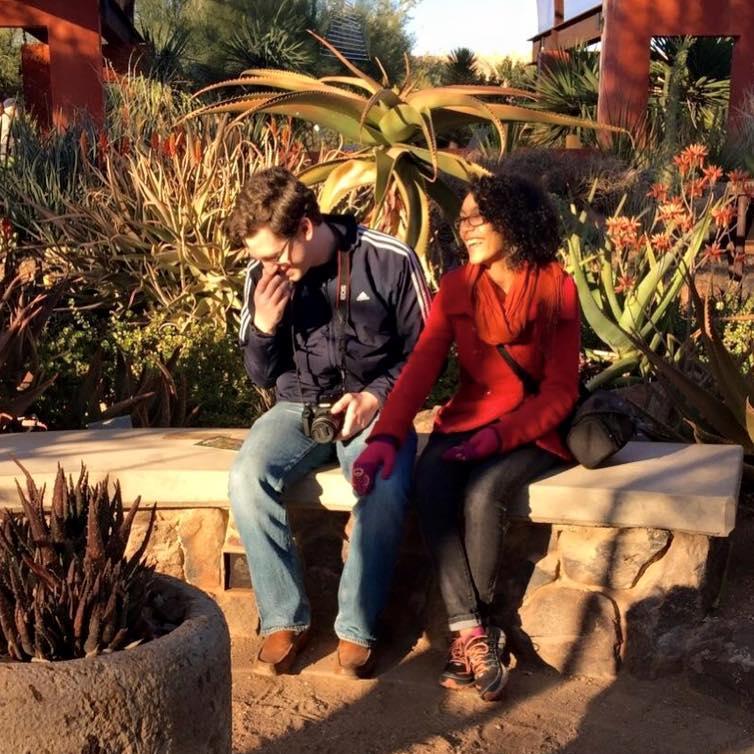 Having some laughs in the botanical garden in Phoenix Arizona. We seem to have the best times in the garden.