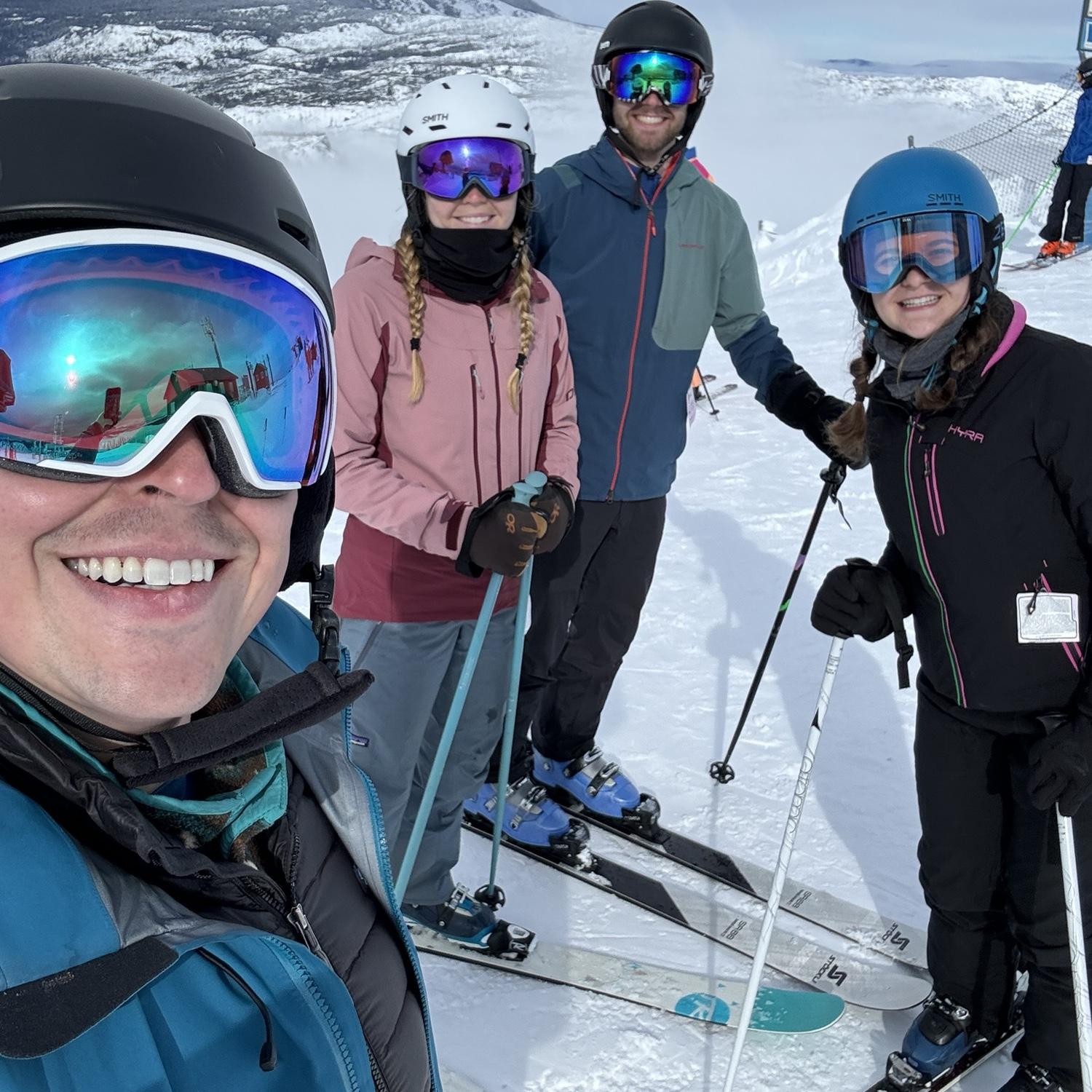 Skiing with friends in 2024