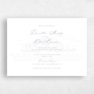 Grey Landscape Wedding Invitation - Malcesine Landscape