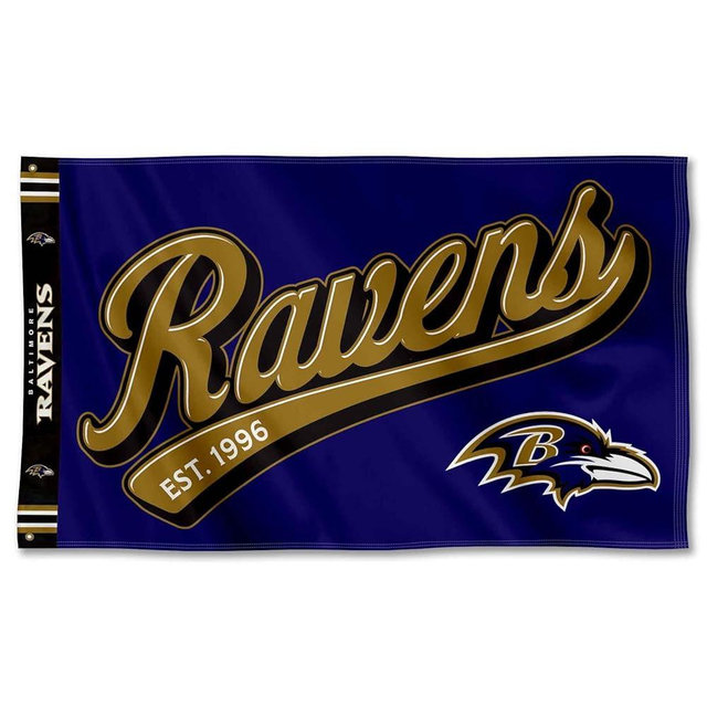Baltimore Ravens Script Logo Premium Flag