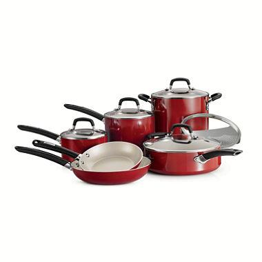 Tramontina 11-Piece Ceramic Cookware Set - Cayenne Red