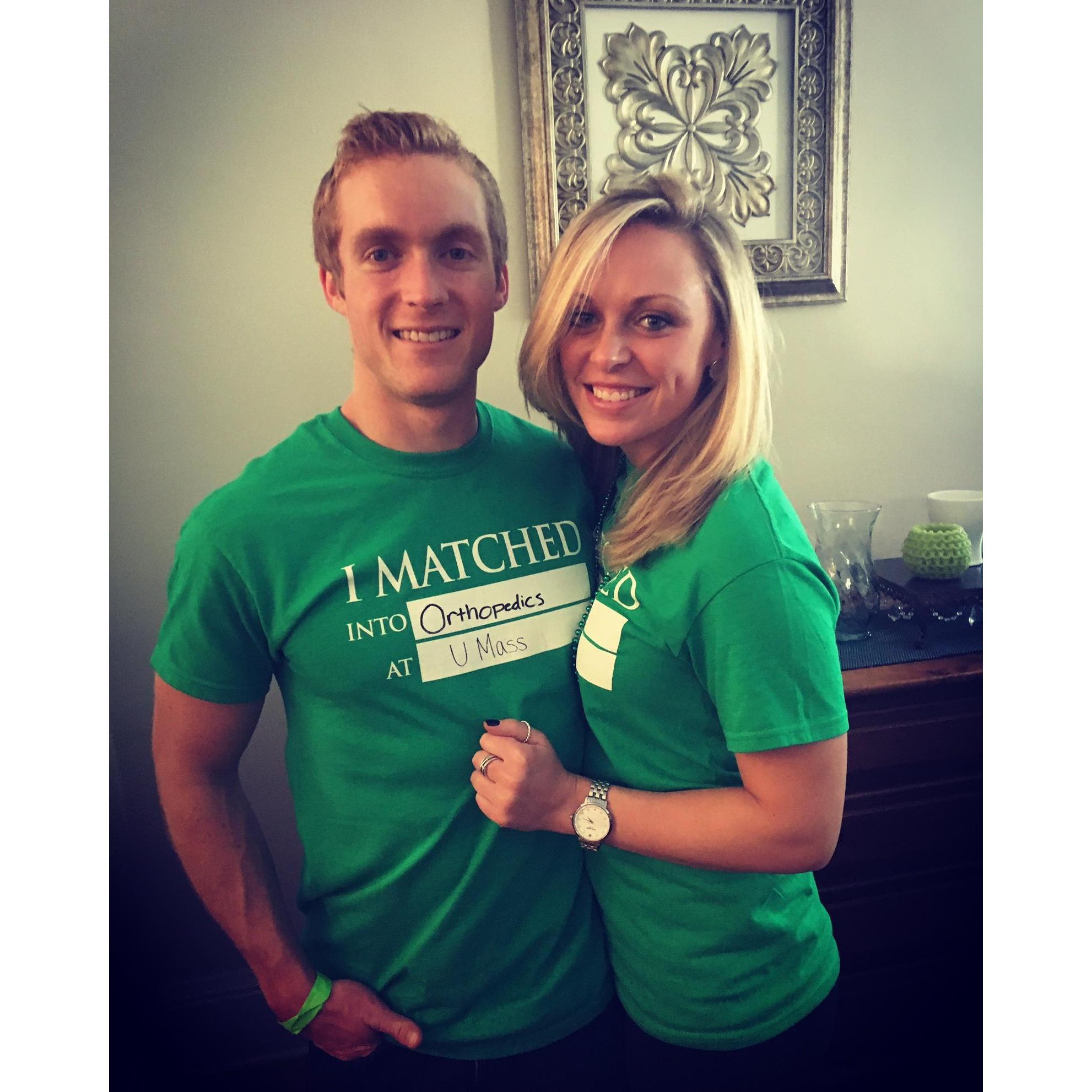 The day Eric matched into Orthopedic Surgery at UMASS