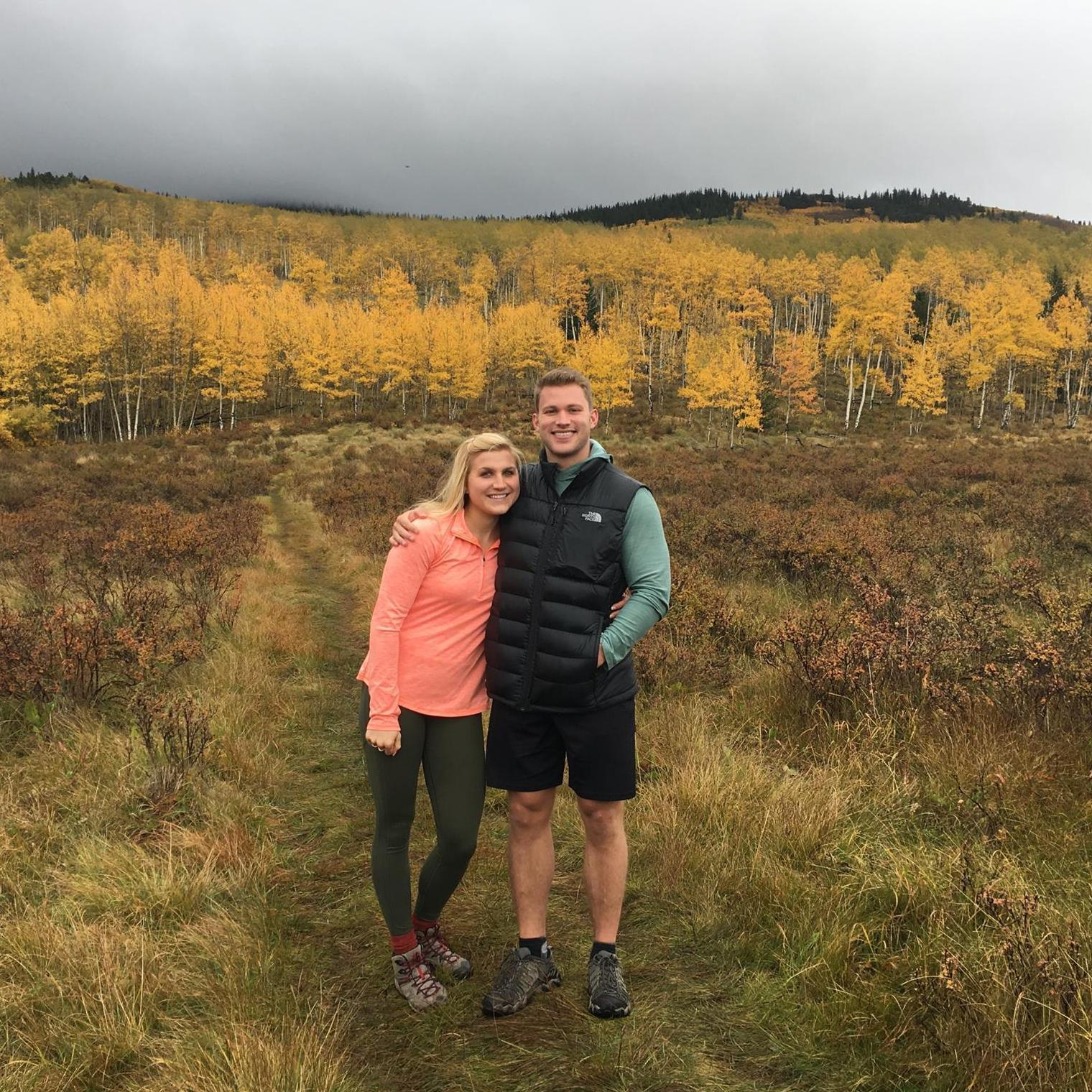 Michael took Kaley to Kenosha Pass to see the Fall colors the first year they were dating. Fall is her favorite season. This is where they also took their engagement photos 3 years later.