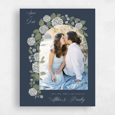 Grayed Navy, Blue Wedding Save the Date - Giselda Photo