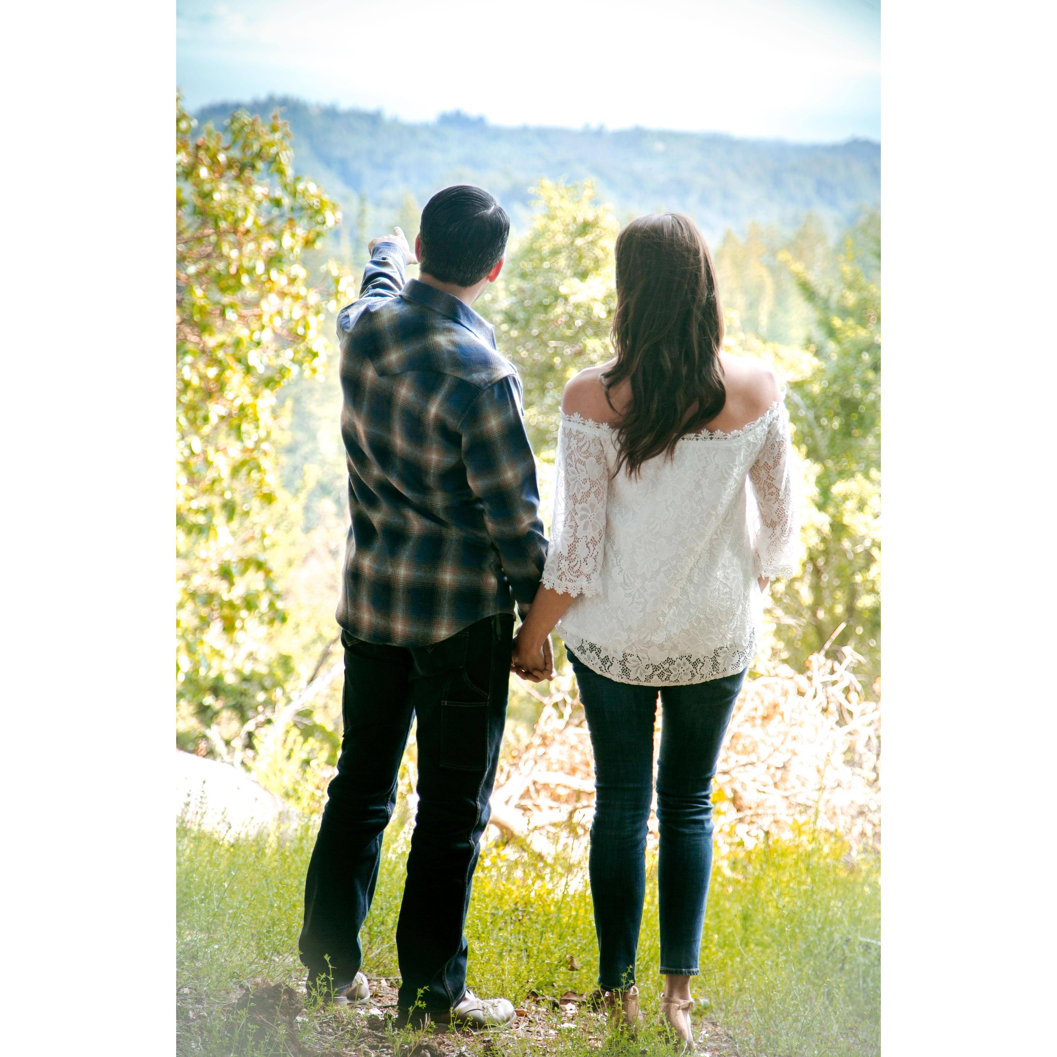 Checking out the gorgeous view from our property
