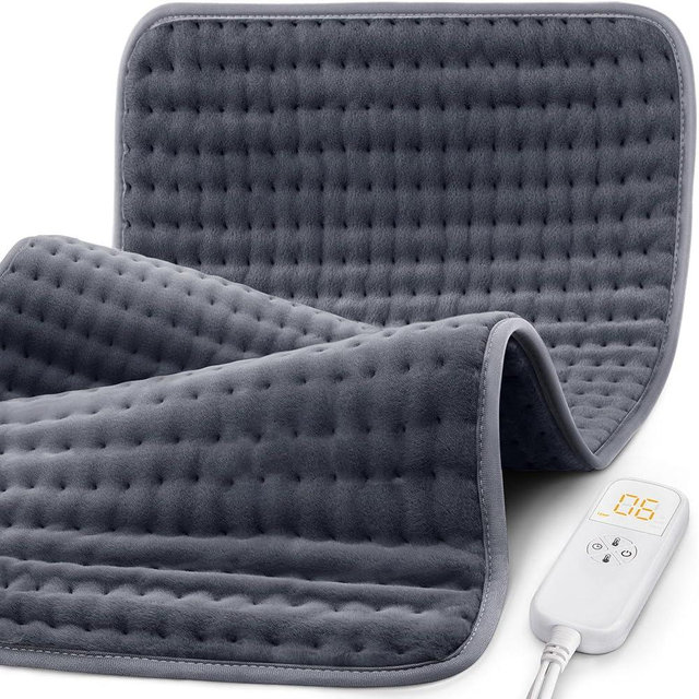 Extra Large Microplush Heating Pad for Back Neck Shoulder Pain Cramps Relief - Dad Gifts for Father Husband Uncle, Mens Gifts Christmas Birthday Gifts for Dad - 6 Heat Settings, Auto-Off - 17"x33"