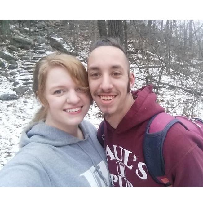 Our first time hiking to Devil's Doorway. We later took our engagement pictures there
