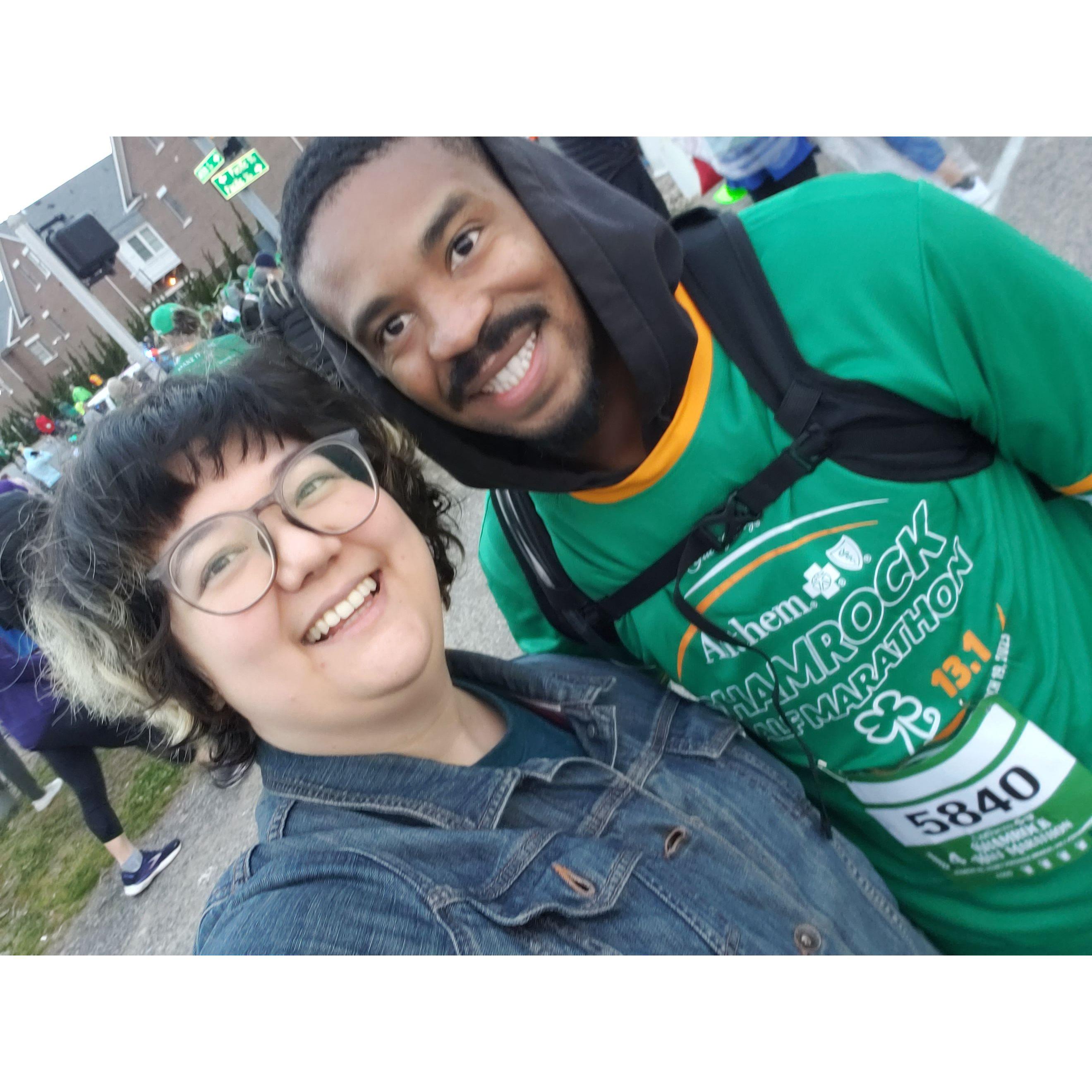 Marcus ran a half marathon