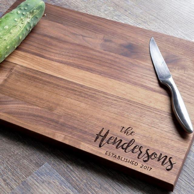 10.5x16 Arched Walnut Cutting Board - The Coronas Established 2023