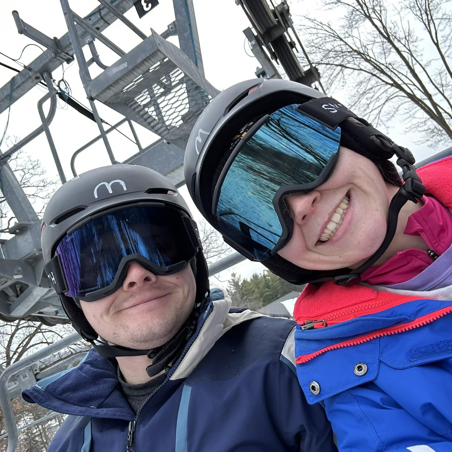 Kristen and Sean have started skiing more! This photo is from their first Ski trip together!
