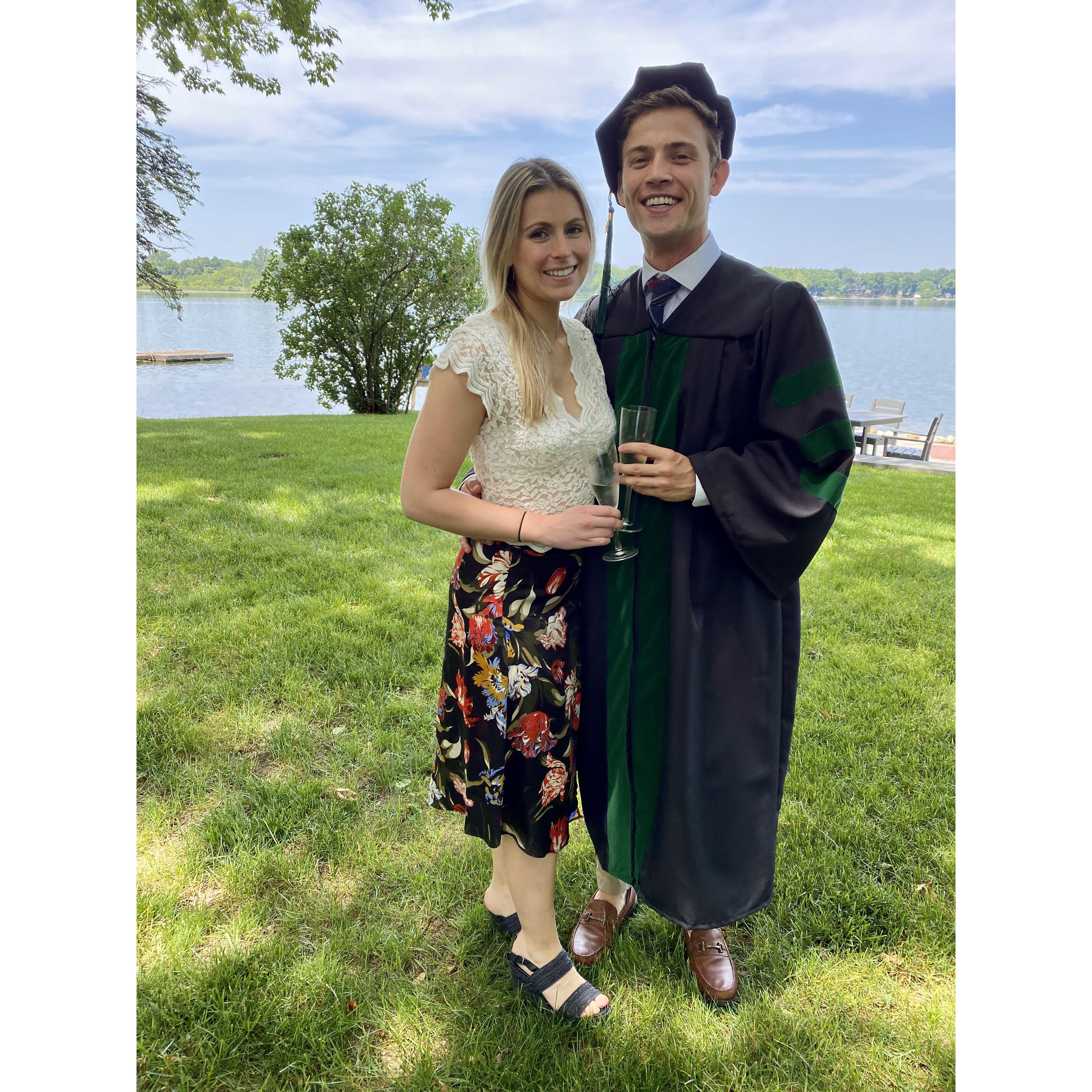 Curt graduates med school at the cottage!
