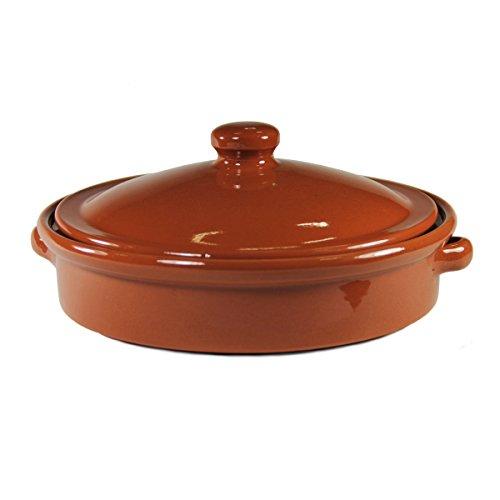 Lidded Terra Cotta Cazuela Casserole Dish (9 in. diameter, 72 oz capacity)