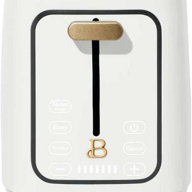 Beautiful 2-Slice Toaster by Drew Barrymore – Touch Display, 7 Shade Settings, Extra-Wide Slots, High-Lift Lever, Removable Crumb Tray (White Icing)