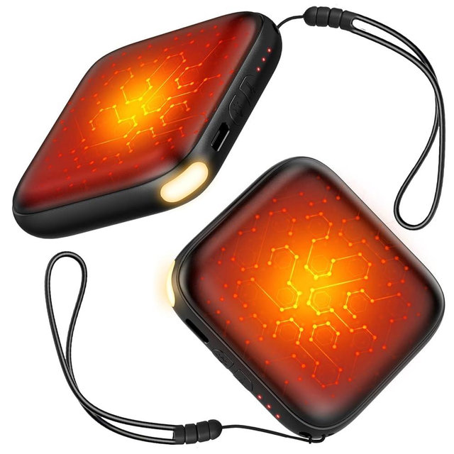 Hand Warmers Rechargeable 2 Pack - 6000mAh 3-Temp Fast Heating Electric Hand Warmers with LED Light, UL Certified Portable Pocket Heater, Hunting Essentials, Gifts for Christmas Men Women Teens