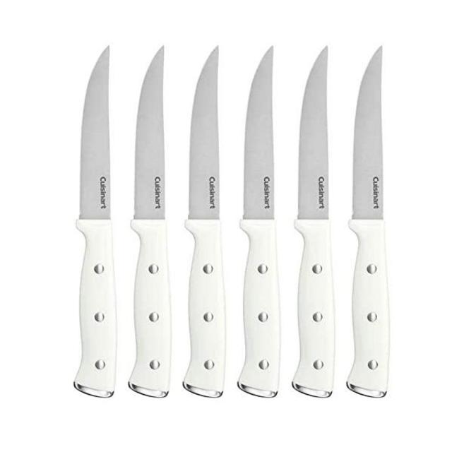 CUISINART Triple Rivet Steak Knife Set, White (6-Piece)