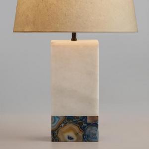 White Marble and Agate Table Lamp Base