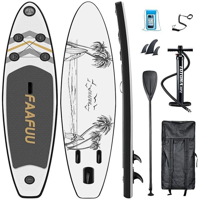 Inflatable Stand Up Paddle Board,Paddleboard with Premium SUP Accessories,Backpack, Non-Slip Deck, Waterproof Bag, Leash, Paddle and Hand Pump