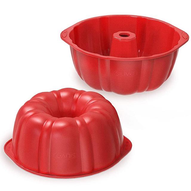 Silicone Bundt Pan - Set of 2-7 Inch SILIVO Silicone Bundt Cake Pan Nonstick, Pound Cake Pan, Cake Molds for Baking - 7 inch Bundt Pans