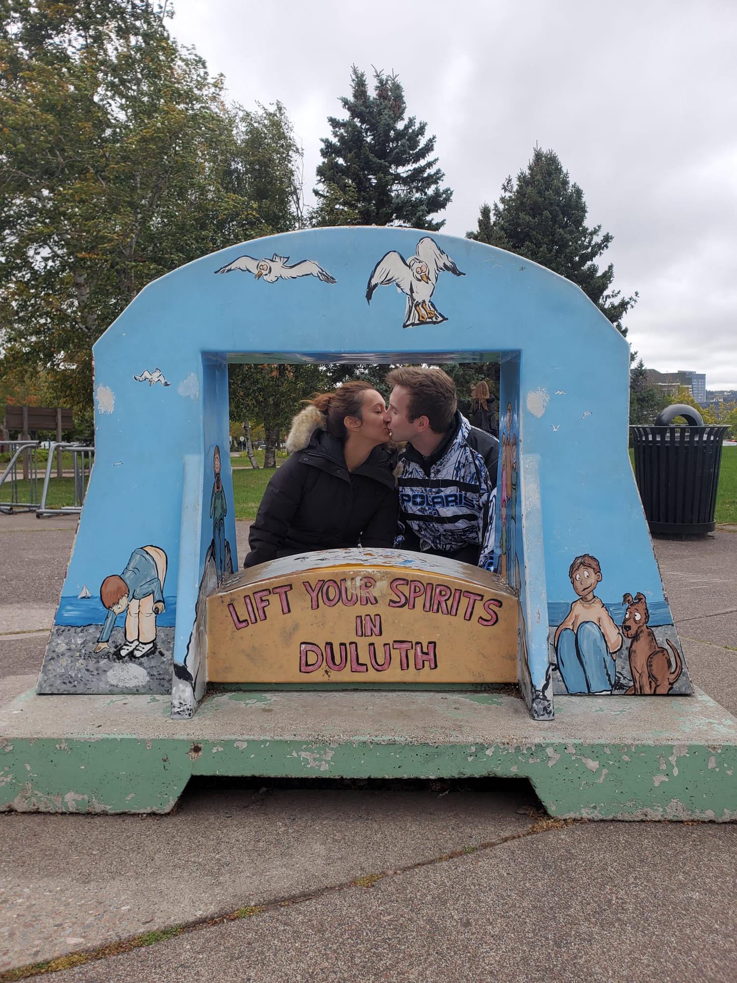 We made a kissing booth.