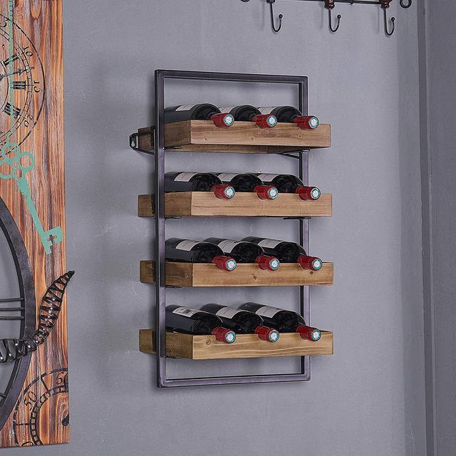 Wood Wine Racks Wall Mounted (4 Tier)