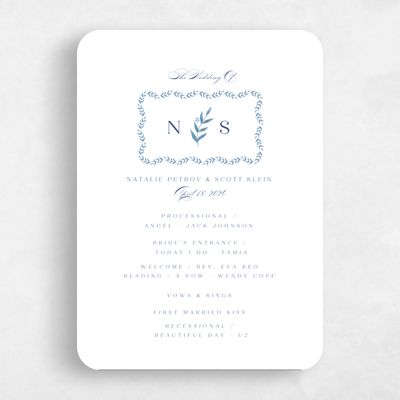 Blue Rounded Wedding Program - Kitts