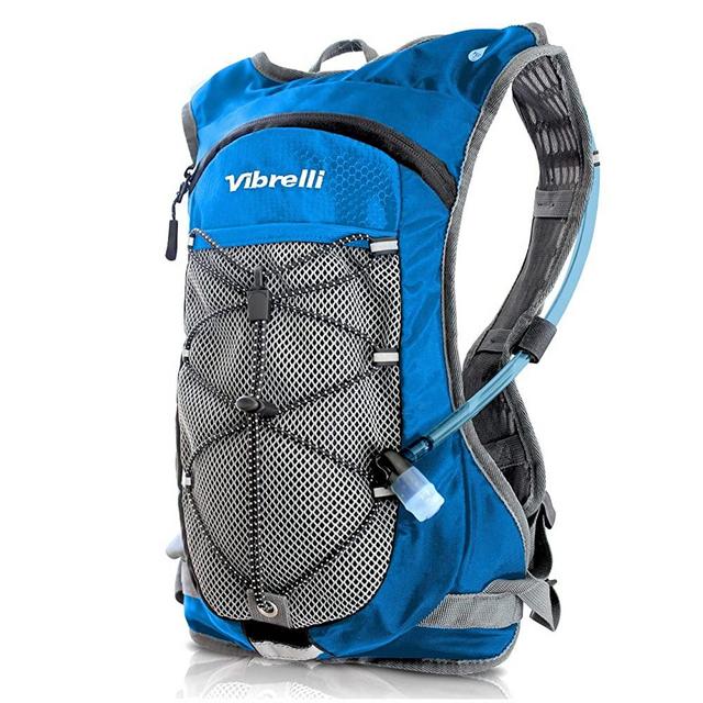 Vibrelli Hydration Pack & 2L Hydration Water Bladder - High Flow Bite Valve - Hydration Backpack with Storage - Lightweight Running Backpack, Also for Cycling, Hiking, Ski, Snow for Men, Women & Kids