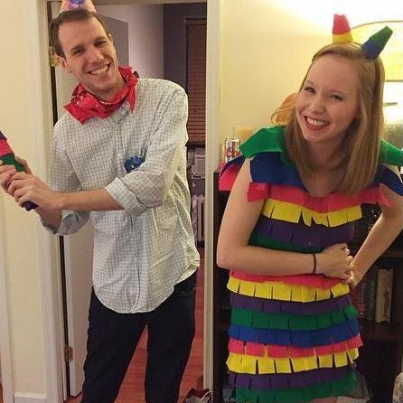 Our first "couple costume" as a pinata & birthday boy in NYC!