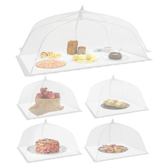 Simply Genius Mesh Food Cover Set, 2 Jumbo & 4 Large Pop-Up Food Tents, Food Nets, 6 Pack