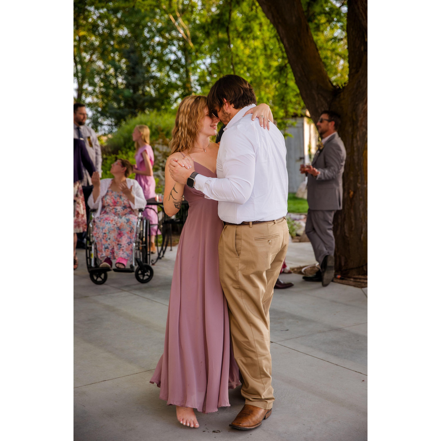 Dancing at Audrey and Corbin's wedding May 2024