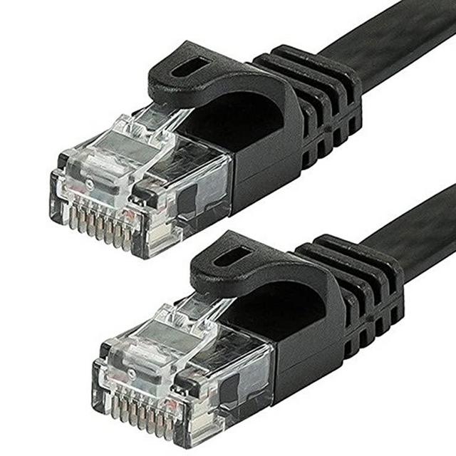 Monoprice Cat5e Ethernet Patch Cable - 20 Feet - Black | Network Internet Cord - RJ45, Flat,Stranded, 350Mhz, UTP, Pure Bare Copper Wire, 30AWG