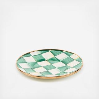 Emerald Check Stainless Steel Saucer