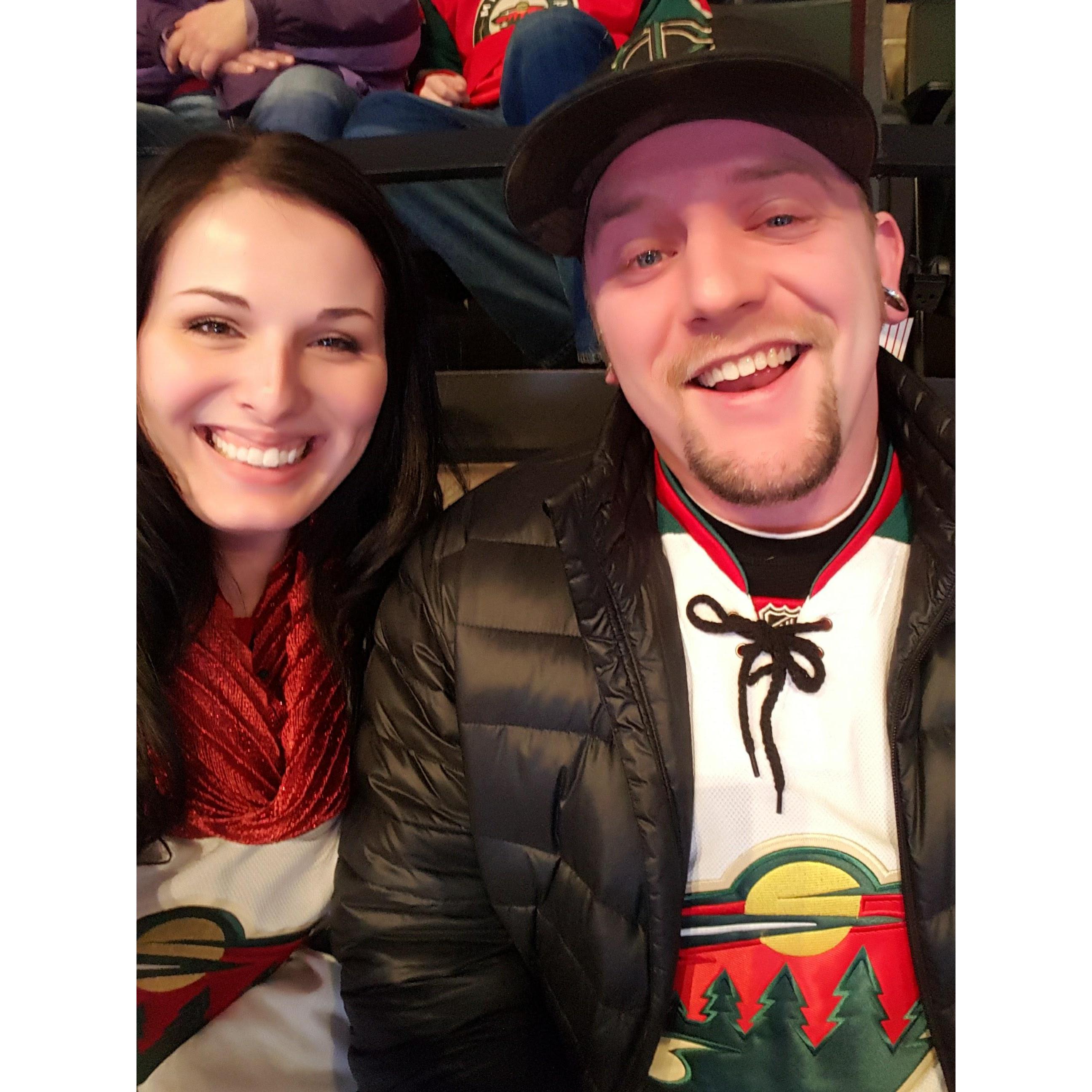 At a Wild hockey game!