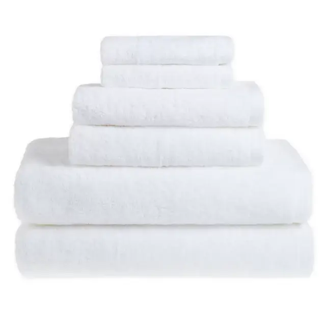 Clean Start 6-Piece Solid Towel Set in White