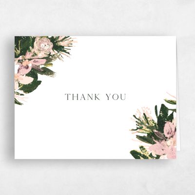 White Spring Wedding Thank You - Bloomsbury Landscape Foil