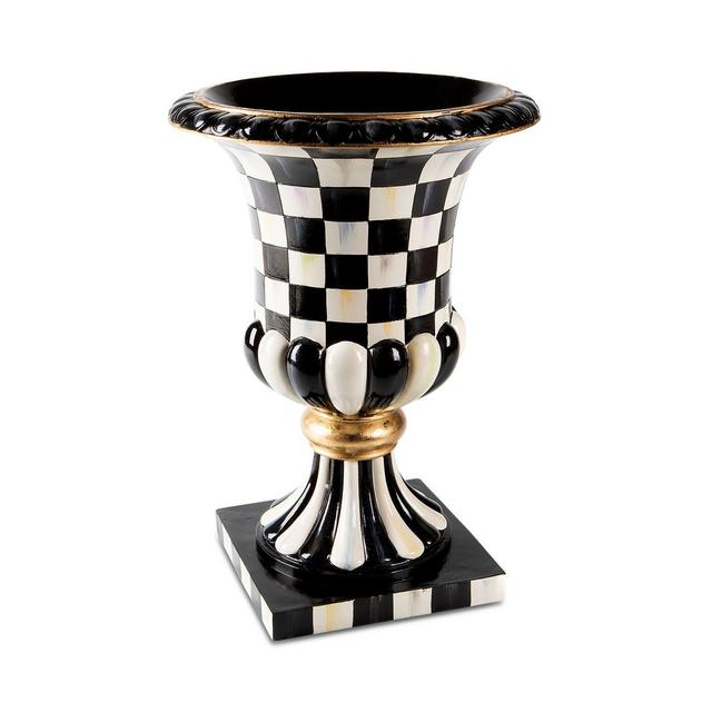 Mackenzie-Childs Courtly Check Pedestal Tabletop Urn