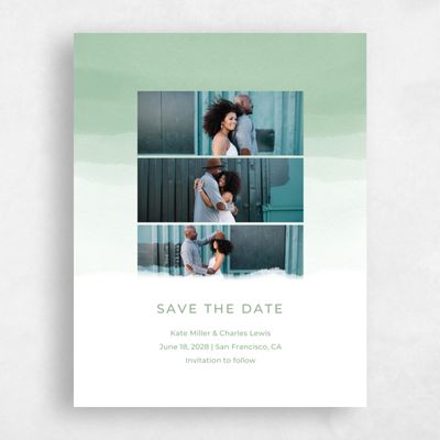 Mint, Green Wedding Save the Date - Waterfront Strip