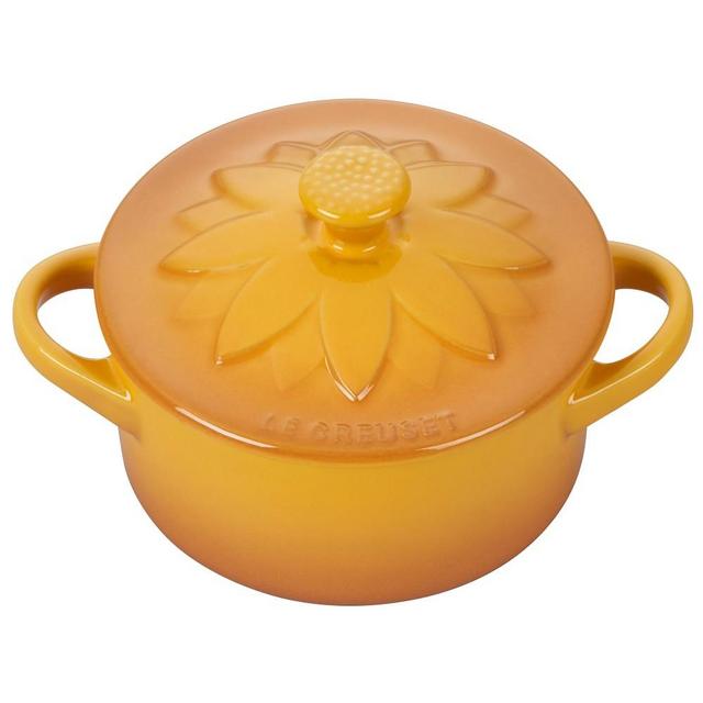 Le Creuset Stoneware Mini Round Flower Cocotte, 8-Oz., Nectar