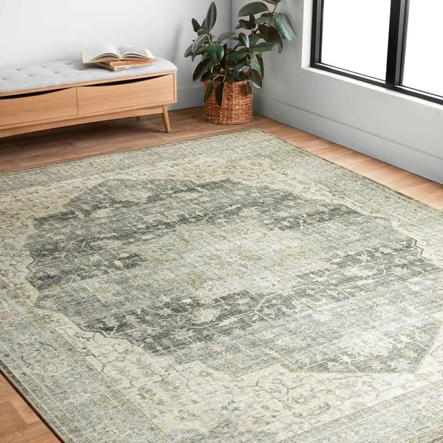 Appy Power Loom Charcoal/Green Rug