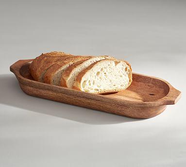Farmhouse Wood Large Oval Bowl