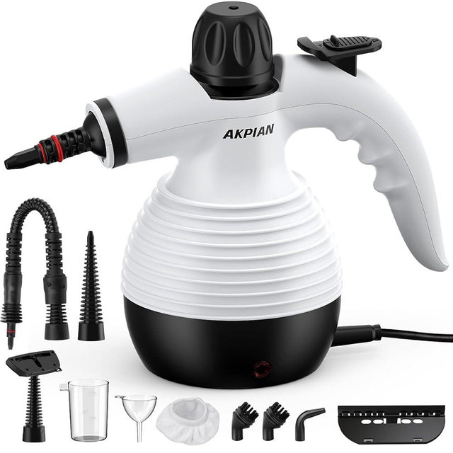 Handheld Steam Cleaner, Steamer for Cleaning, Multipurpose Portable Steam Cleaners for Home Use with Safety Lock and 10 Accessory Kit to Remove Grime, Grease, and More, Save Time and Effort