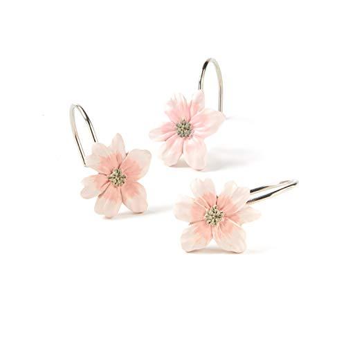 SKL Home by Saturday Knight Ltd. Misty Floral Shower Curtain Hooks, Pink, Set of 12
