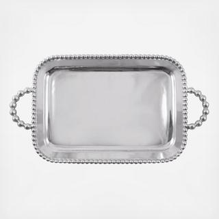 Pearled Large Handled Service Tray