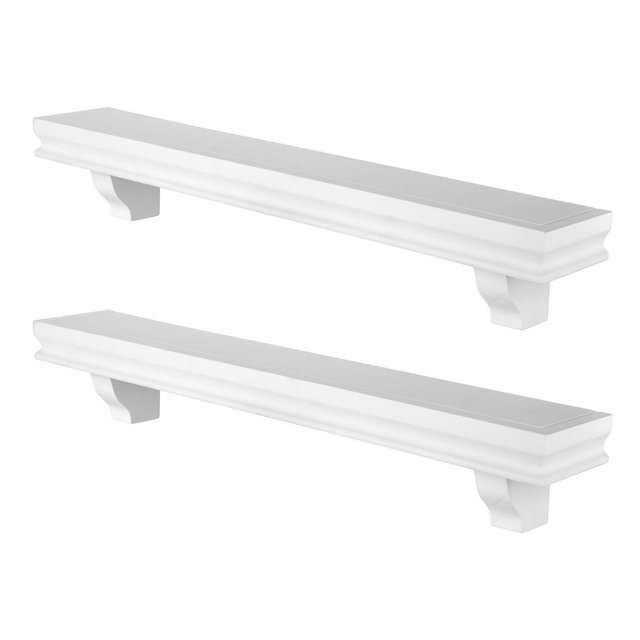23.6" x 4" 2pc Decorative Floating Display Ledge Shelves White - Danya B.