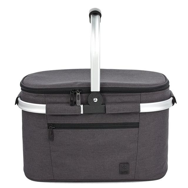 ALLCAMP Large Size Insulated Cooler Bag Collapsible Portable 22L Picnic Basket Cooler with Sewn in Frame (Black)