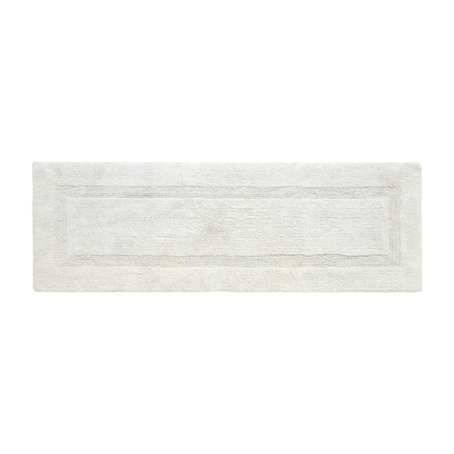 Better Trends Lux 100% Cotton Tufted Solid Reversible Bath Rug 20" x 60" Runner - Ivory