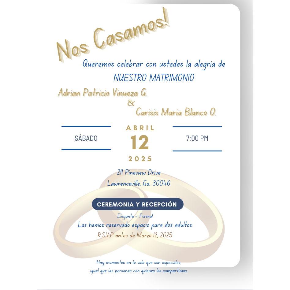 Invitación Nos Casamos!