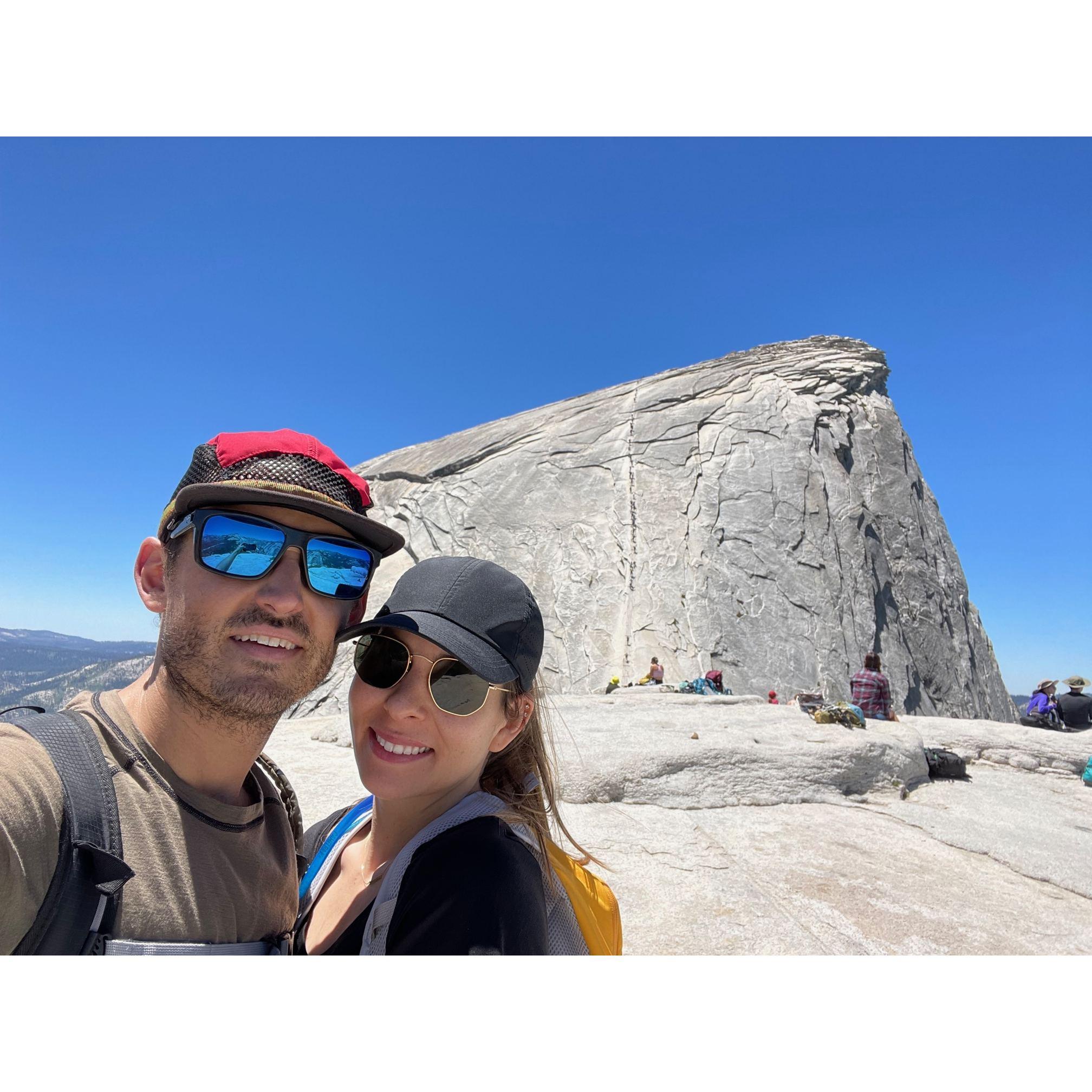 Hiking half dome together in Yosemite!