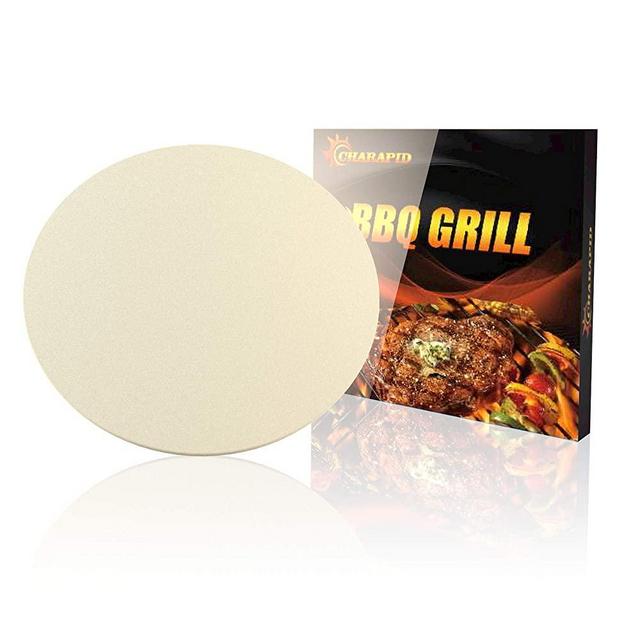 CHARAPID Pizza Stone Nonstick, 10''x 10'' Round Ceramic Baking Stones, Small Cooking Stone for Ovens and Grills, Ideal for Personal Baking Crisp Crust Pizza, Bread and Cookies, 2/5 Thick